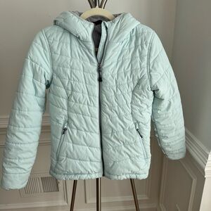 DSG Insulated Aqua Light Blue Puffer Hooded G Jacket Size L